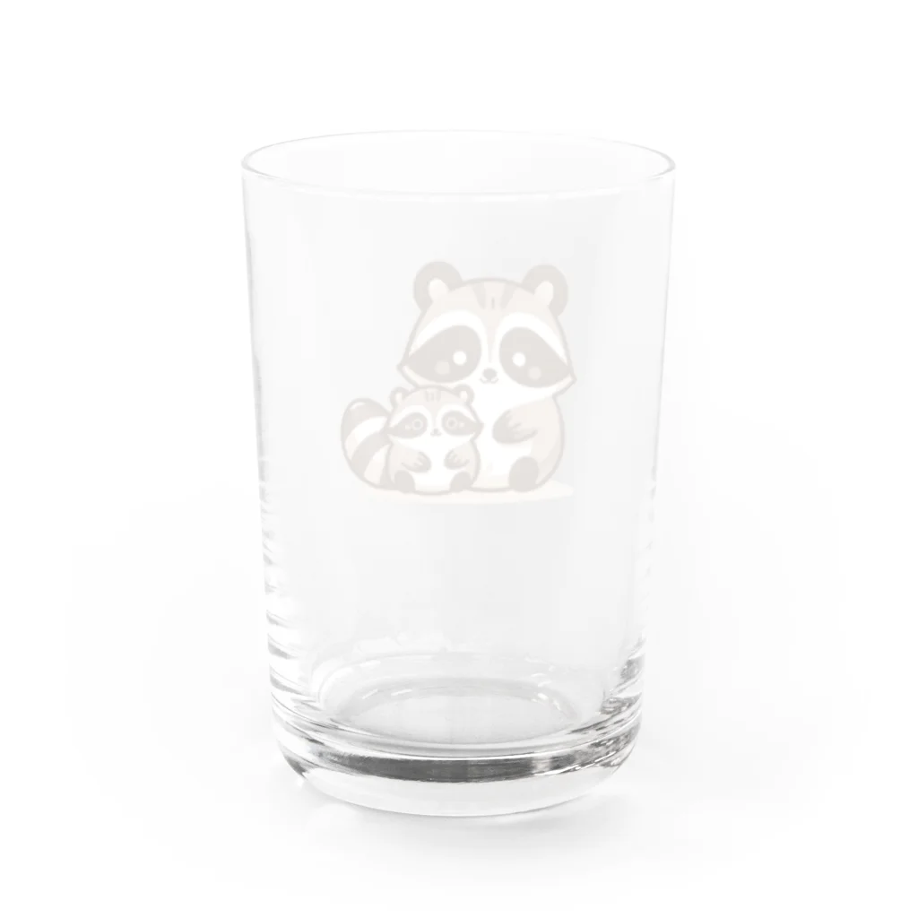 mitsu5872のほのぼのアライグマ家族物語 Water Glass :back