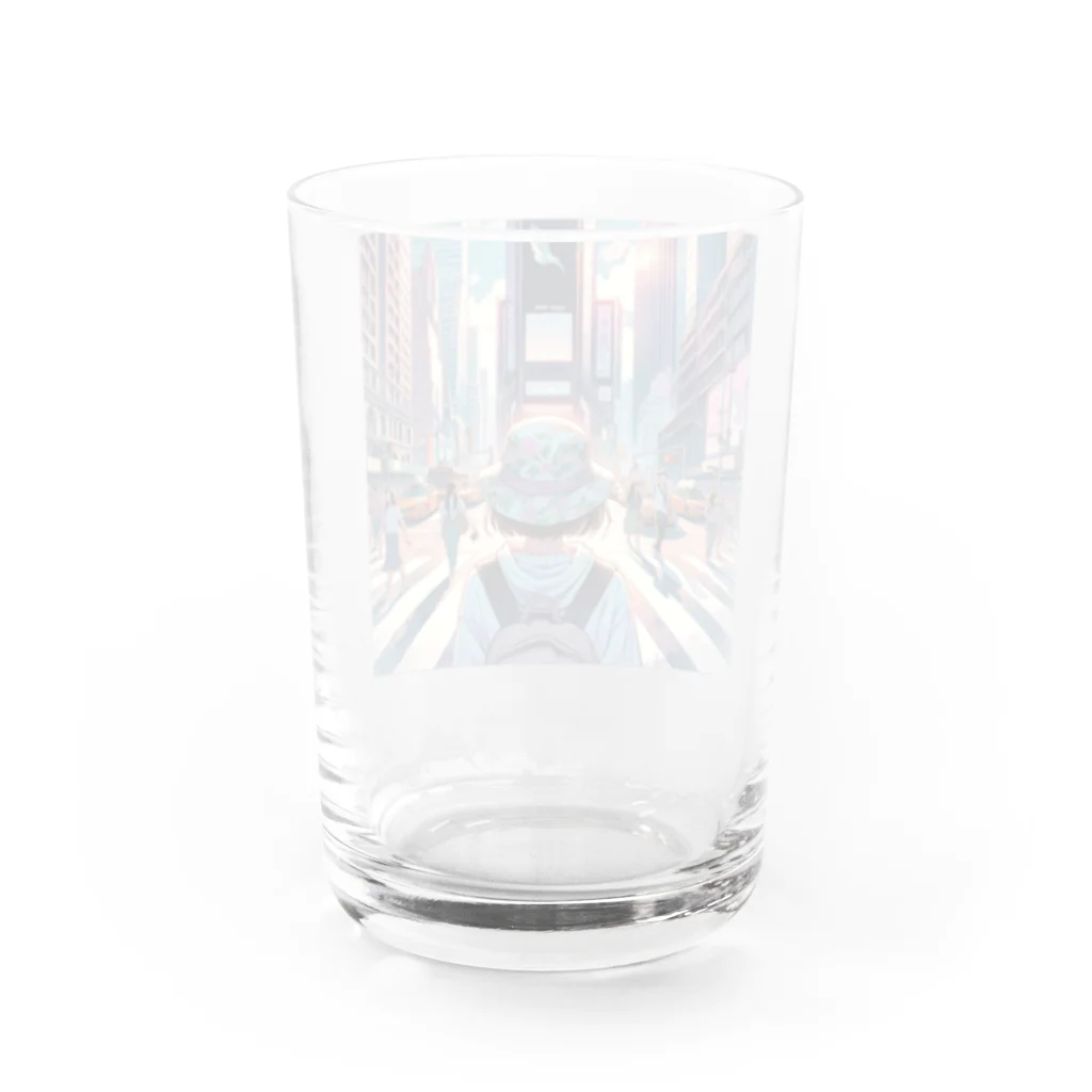 Artful Whiskersの一人旅の少女 Water Glass :back