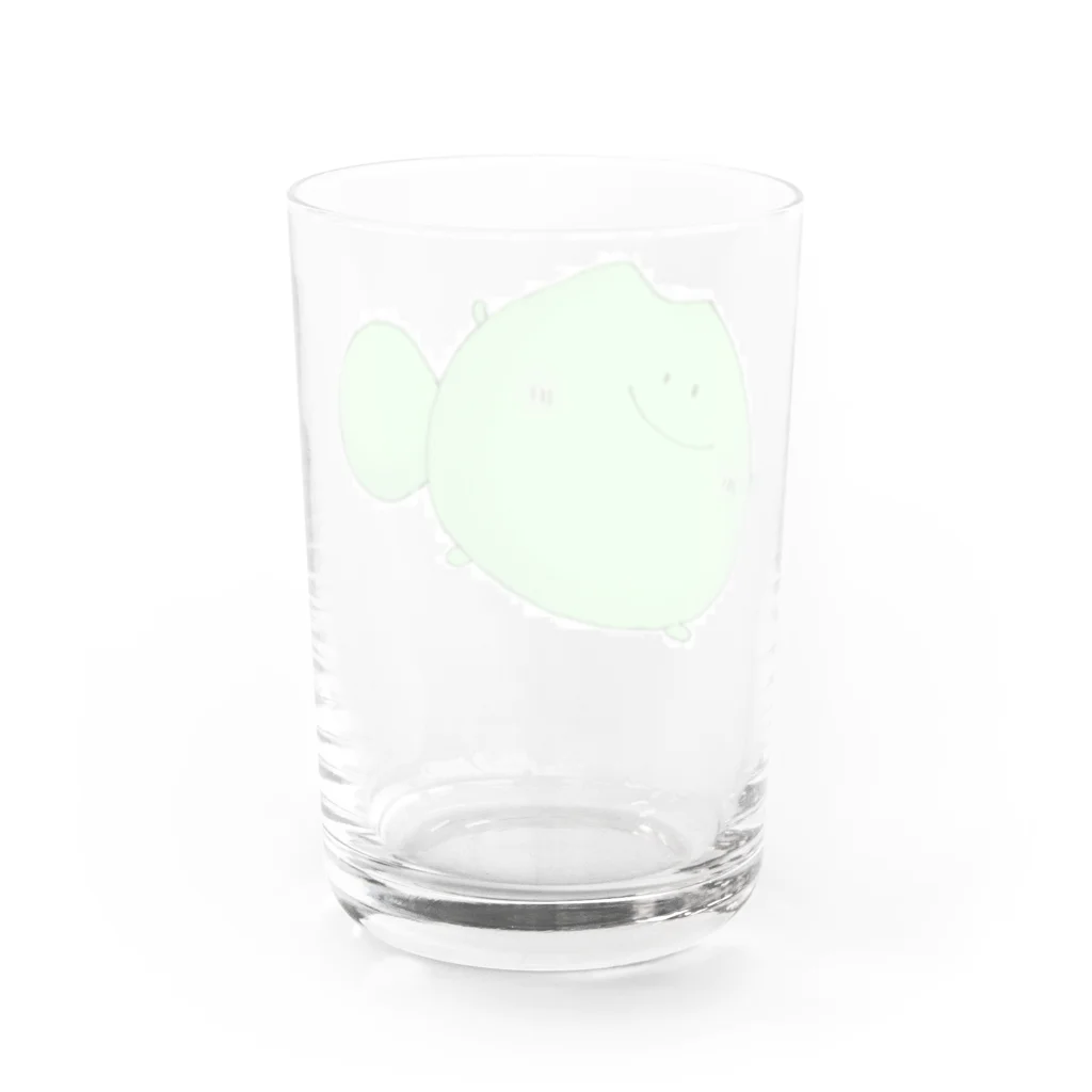 nekooteのにゃぴわらちゃん（グリーン） Water Glass :back