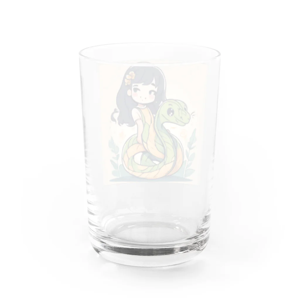 the blue seasonの仲良しの春風：少女と蛇の物語 Water Glass :back