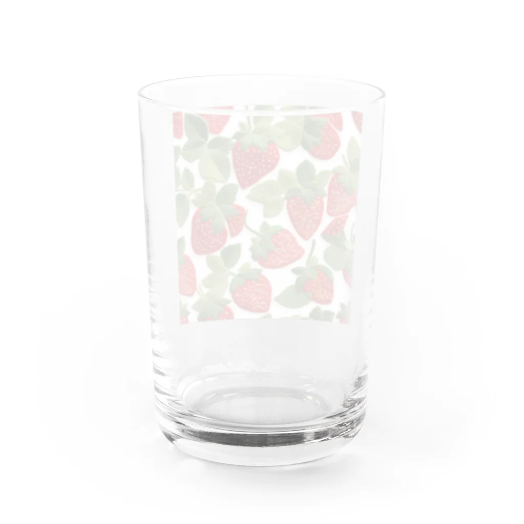 レイのイチゴの刺繍 Water Glass :back