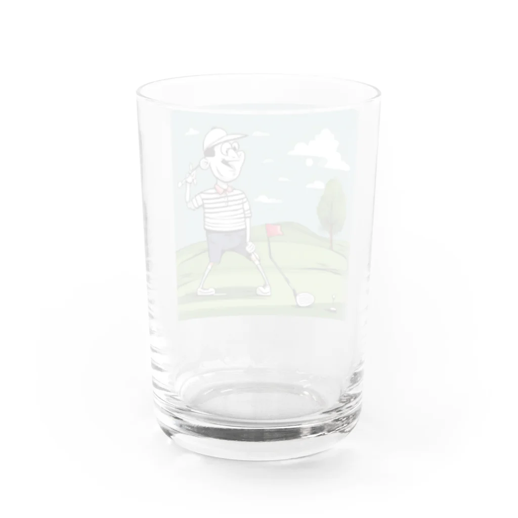 genki121227の面白ゴルファー Water Glass :back