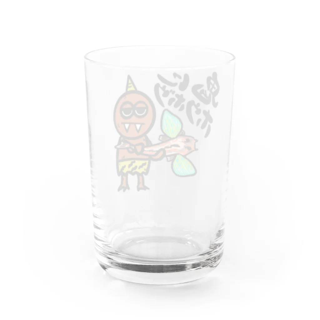 snaggedgorillaの鬼にホウボウ Water Glass :back