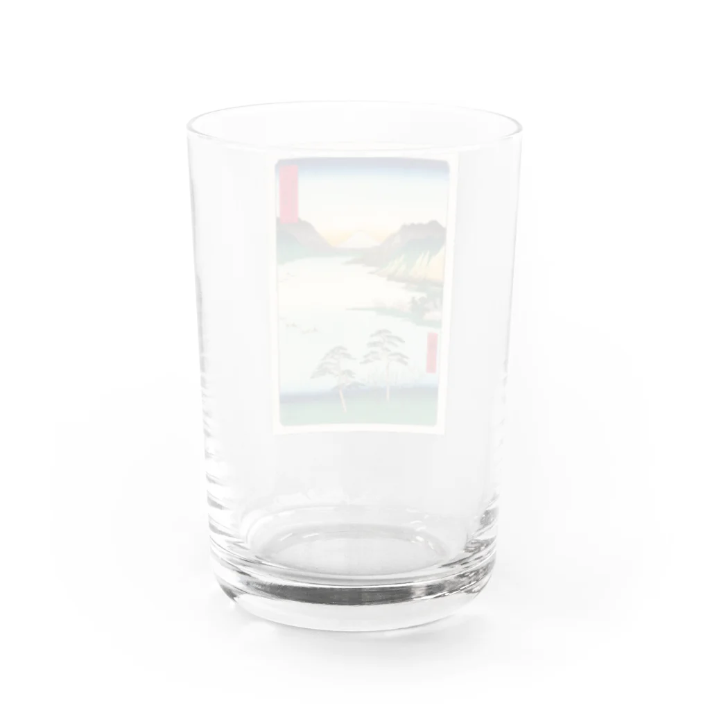 浮世絵屋の広重「冨二三十六景㉘　信州諏訪之湖」歌川広重の浮世絵 Water Glass :back