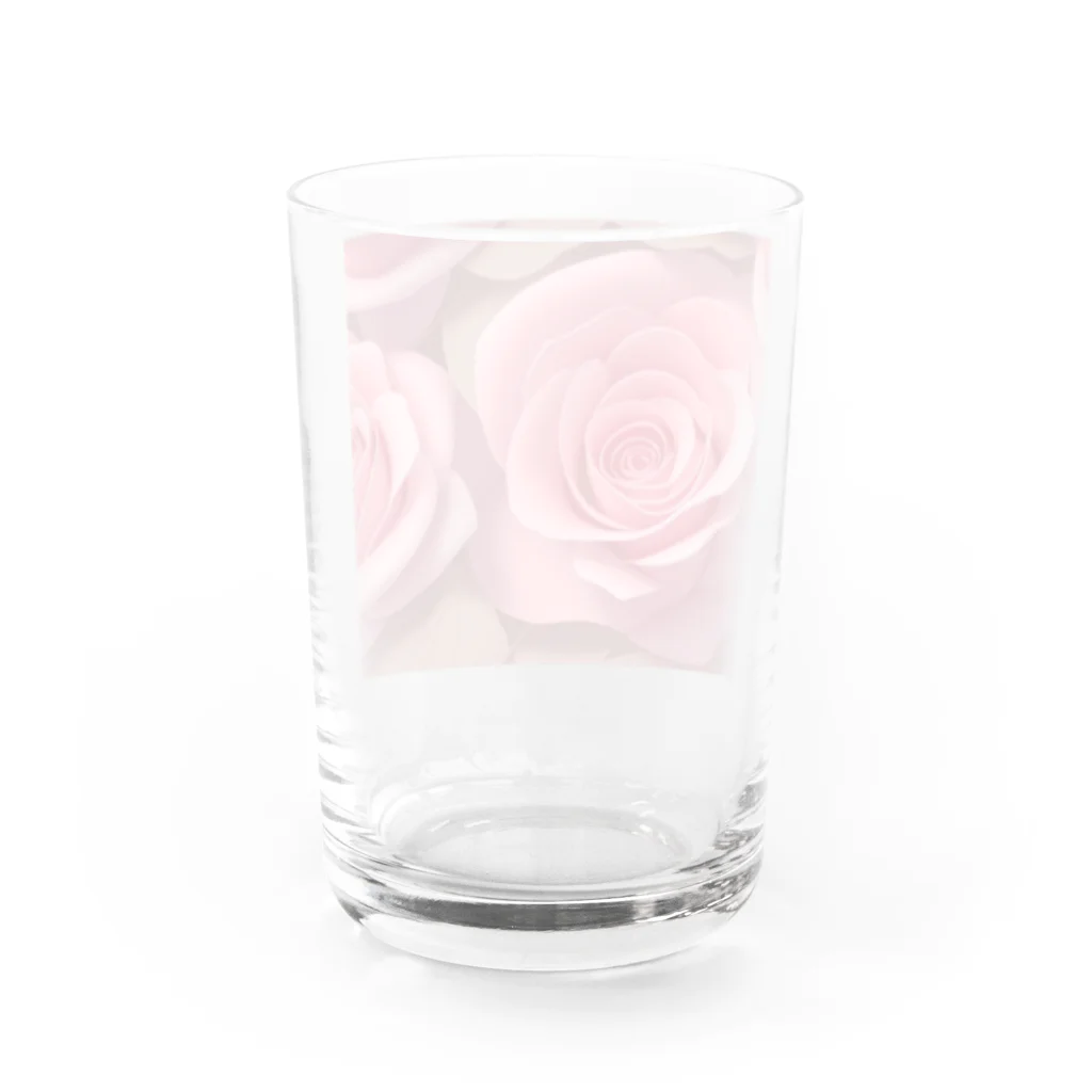 ポンキチはうすのピンクの薔薇 Water Glass :back