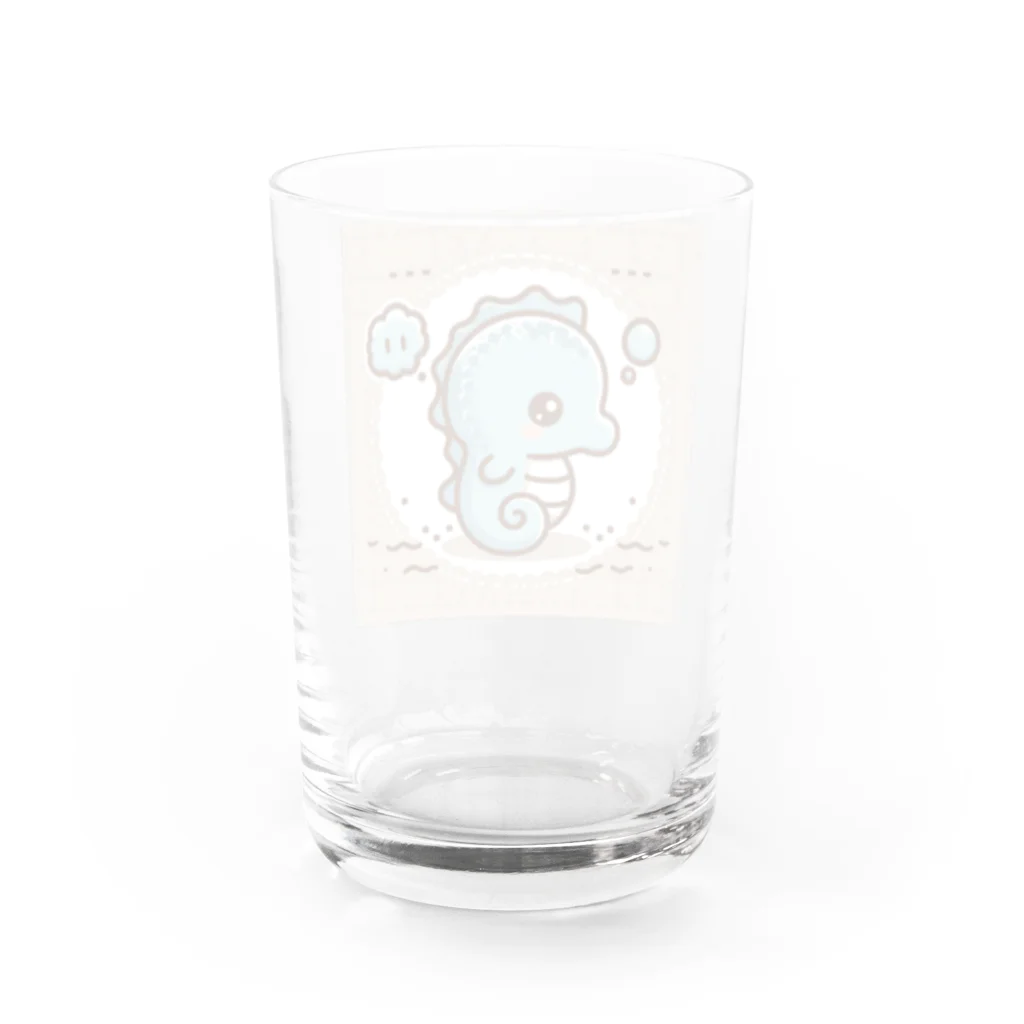 junji8000のかわいいタツノオトシゴ４ Water Glass :back
