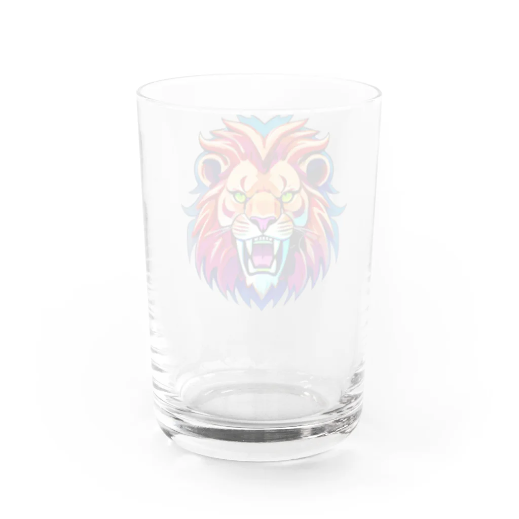 uncle-Toshiの吠えるライオン Water Glass :back