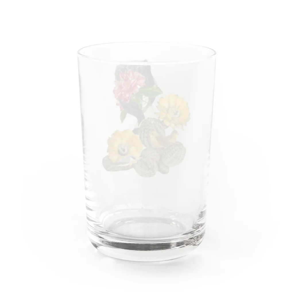 komeの花と鳥 Water Glass :back