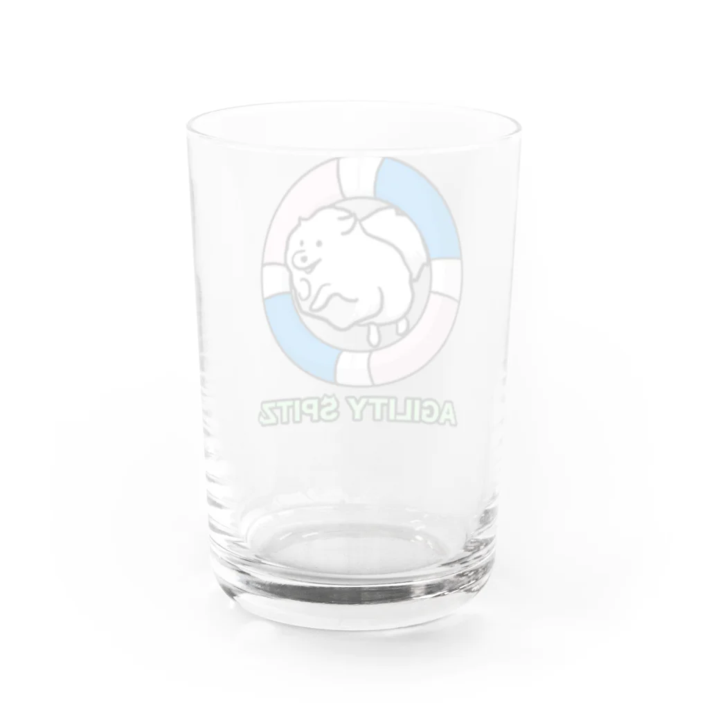 ehime@けだま&もち＆すみのAGILITY SPITZ「ぴょ〜んと飛ぶよ」 Water Glass :back