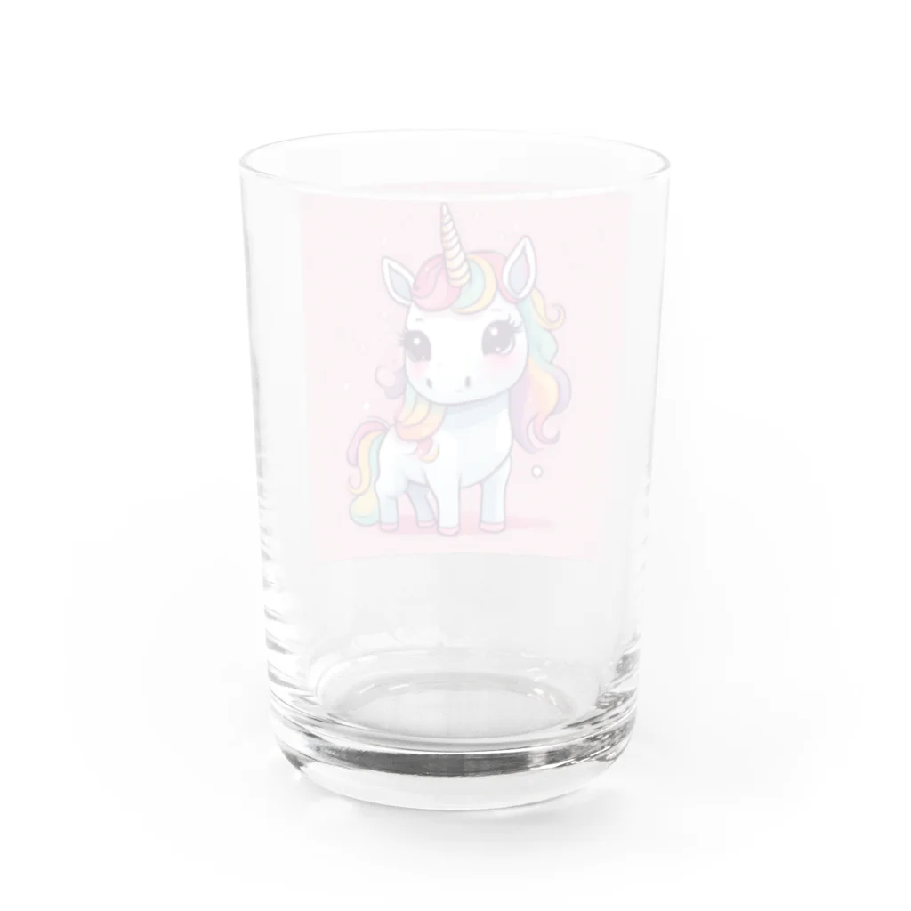 the blue seasonのパステルドリーム：虹色の魔法のユニコーン Water Glass :back