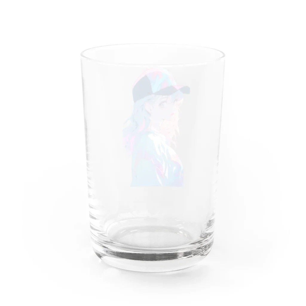 yanagi029の帽子女子 Water Glass :back