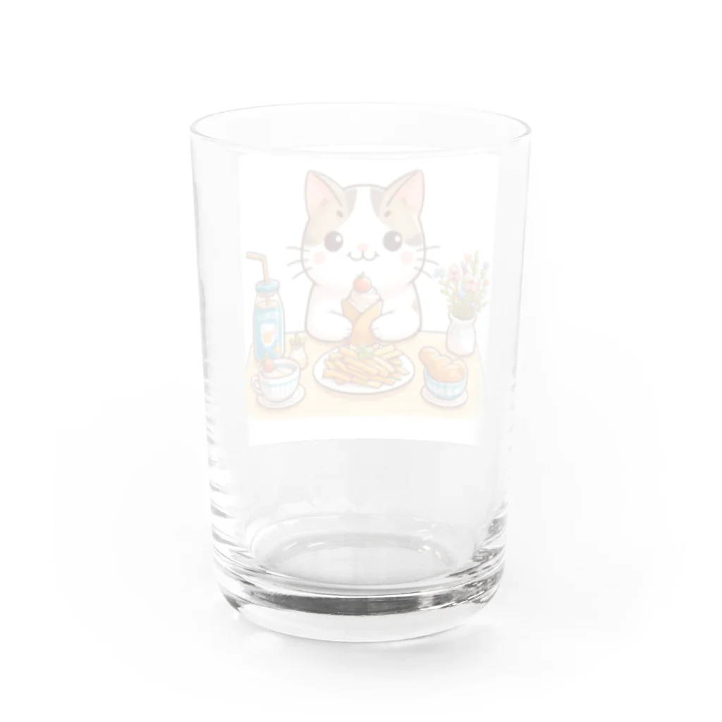 zuuu-の猫くんの豪華なカフェごはん♪ Water Glass :back