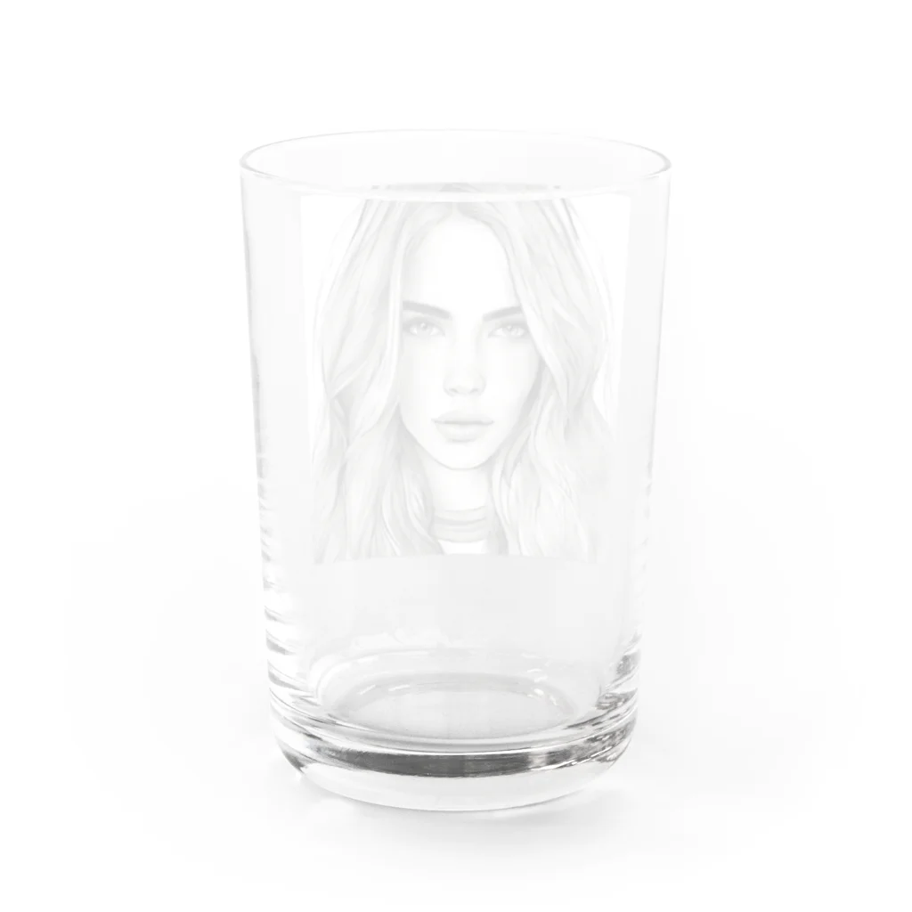 Olivi　Styleの外国人女性の顔 Water Glass :back