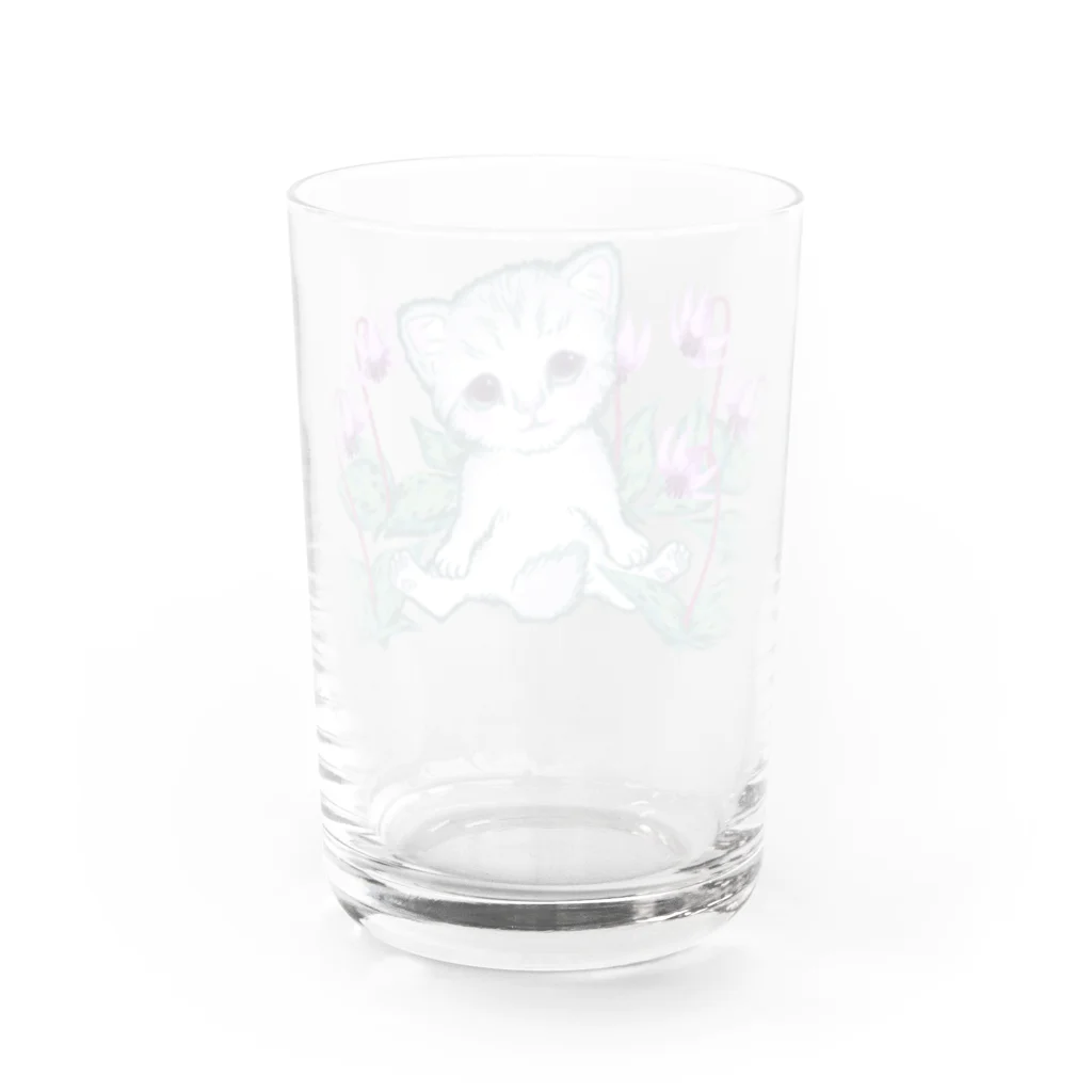 nya-mew（ニャーミュー）のカタクリニャーちゃん Water Glass :back