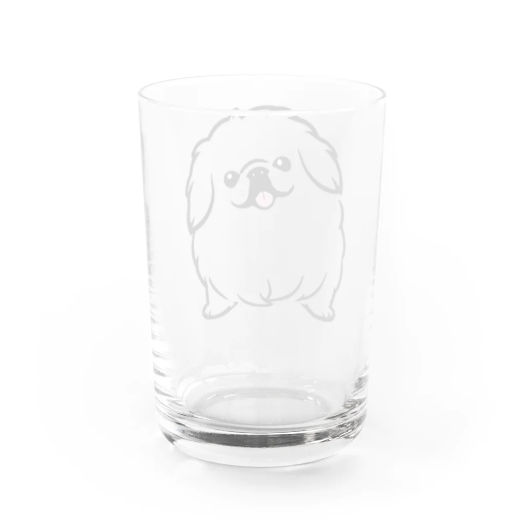 ファンシーTシャツ屋のペキニーズちゃん Water Glass :back