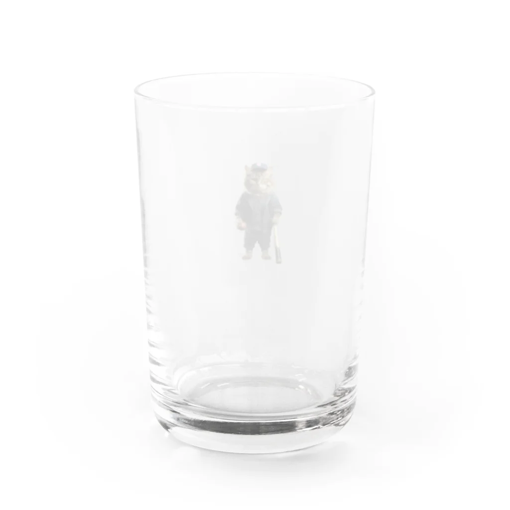 オシャネコのオシャネコ（野球着バージョン Water Glass :back