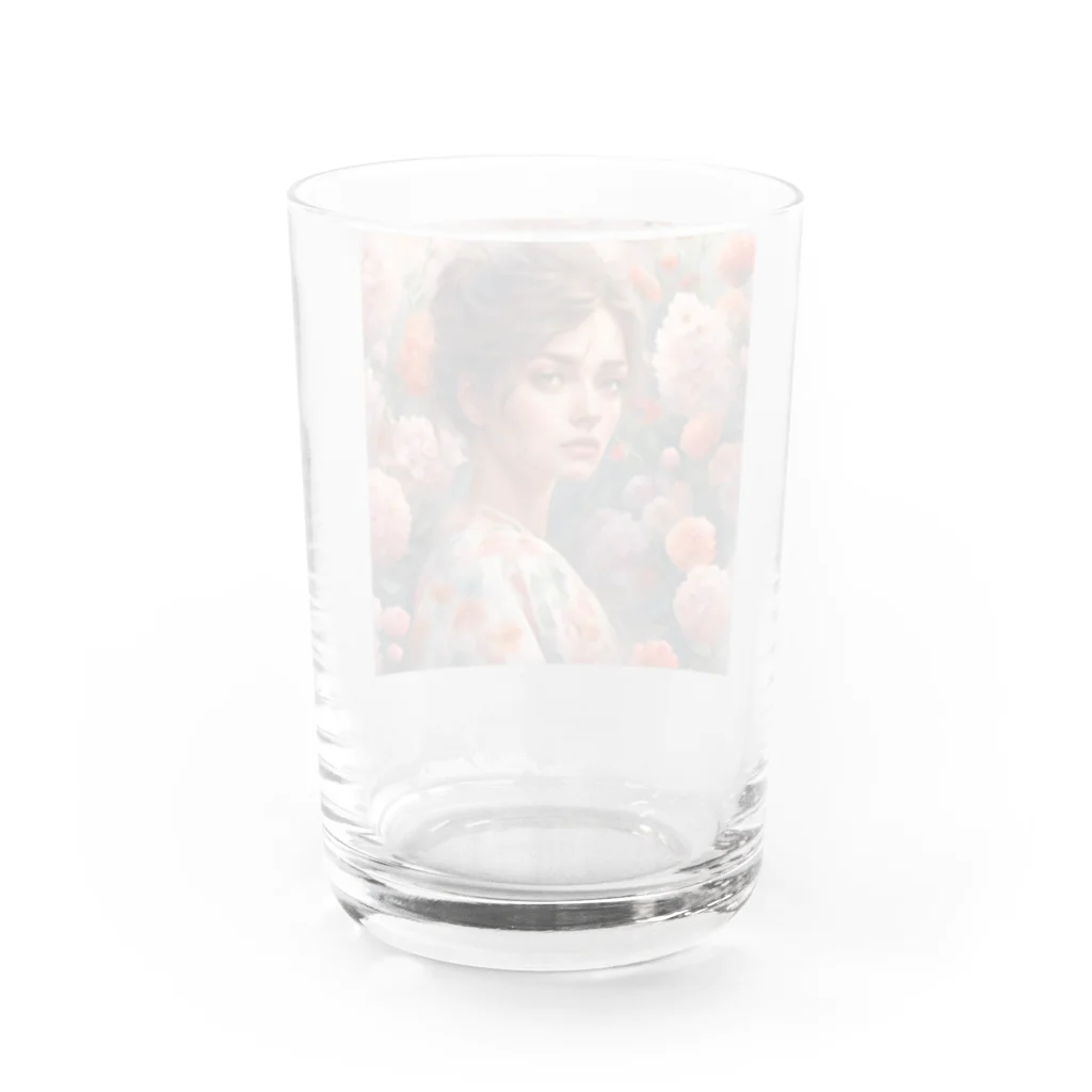 Olivi　Styleの花の中で呼び止められる女性 Water Glass :back