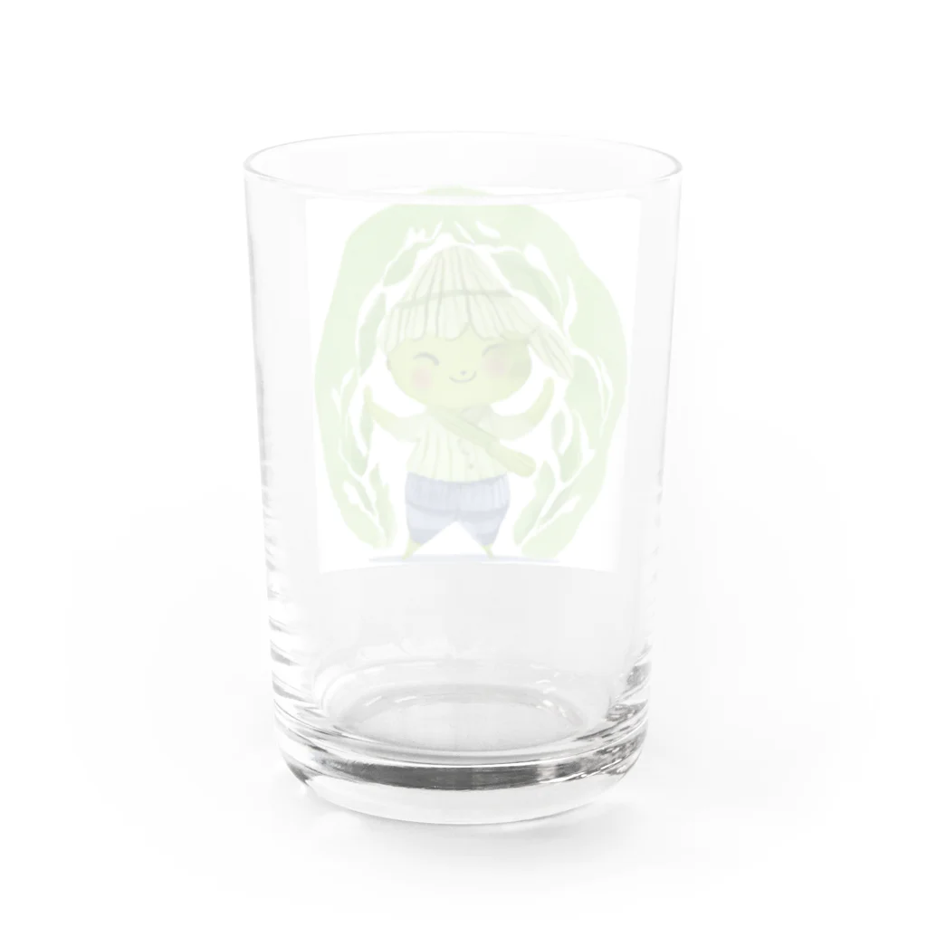 にんにんにんじゃの抹茶の小人 Water Glass :back