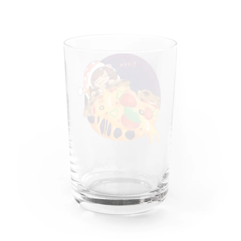 ランダの寝る ピザ 極楽 Water Glass :back