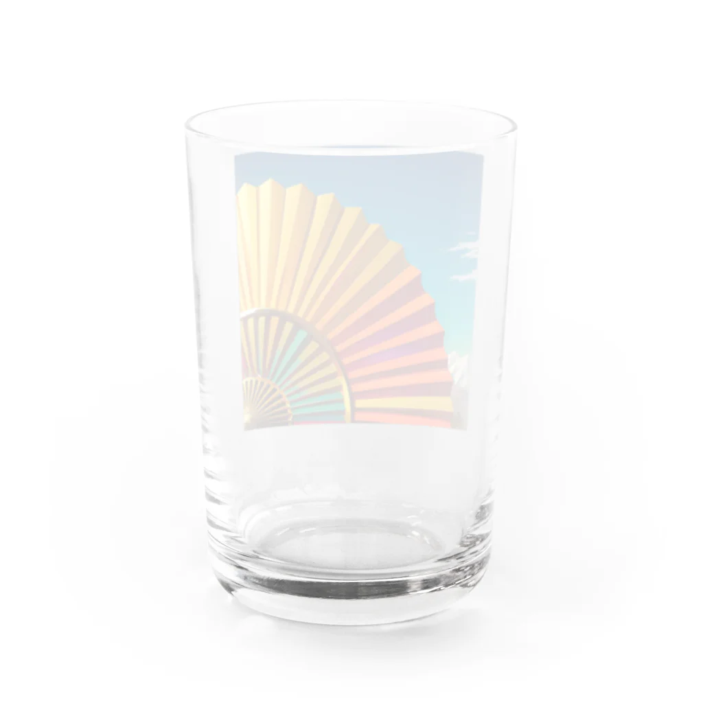 810aoの開運扇子 Water Glass :back