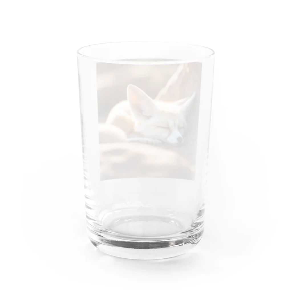 Bluefireのスヤスヤ寝ちゃったフェネック Water Glass :back