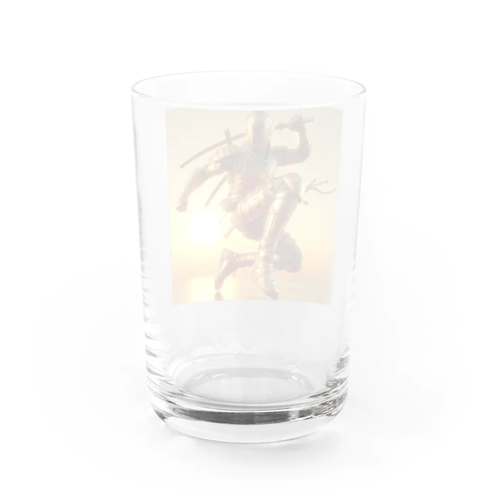 にんにんにんじゃのゴールデン忍者 Water Glass :back