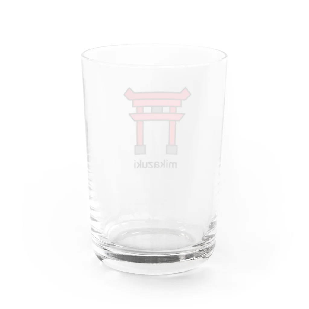 Mikazuki Designのかわいい　鳥居ロゴ　オリジナルグッズ Water Glass :back