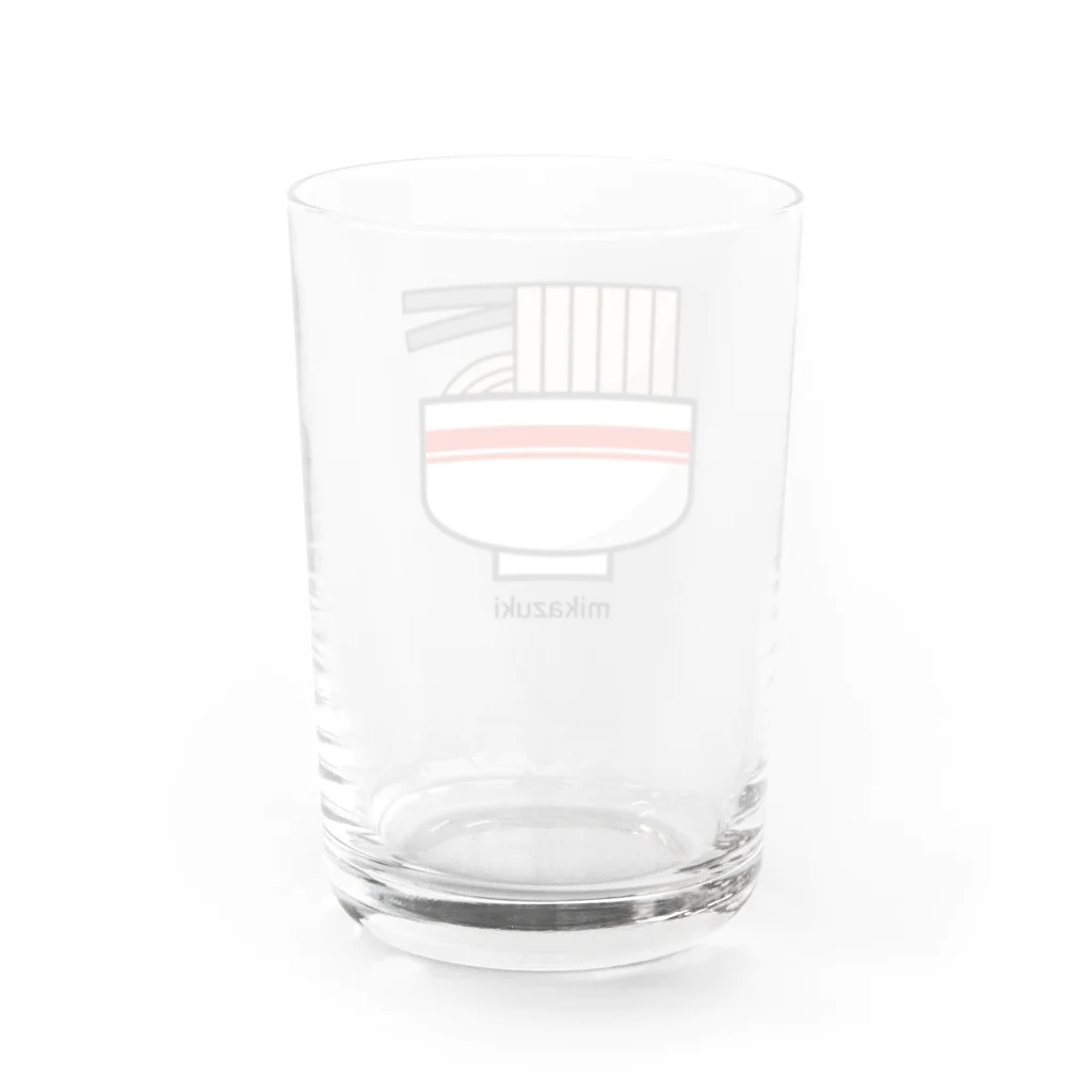 Mikazuki Designのかわいい　ラーメンロゴ　オリジナルグッズ Water Glass :back