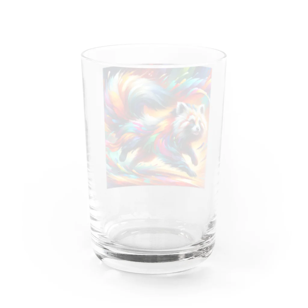 Friendly Faunaの躍動するたぬき Water Glass :back