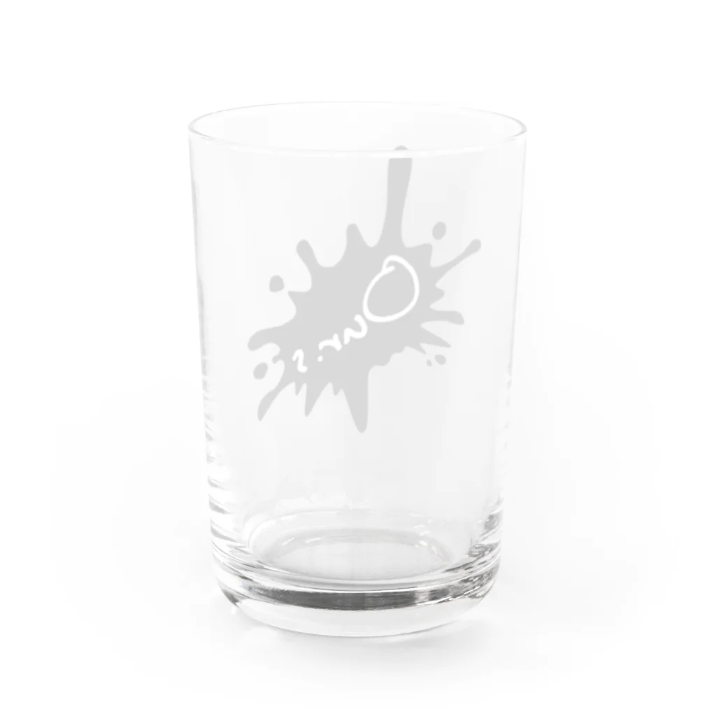 Our.s SUZURI店のOur.s とびちるビックインク風ロゴ Water Glass :back