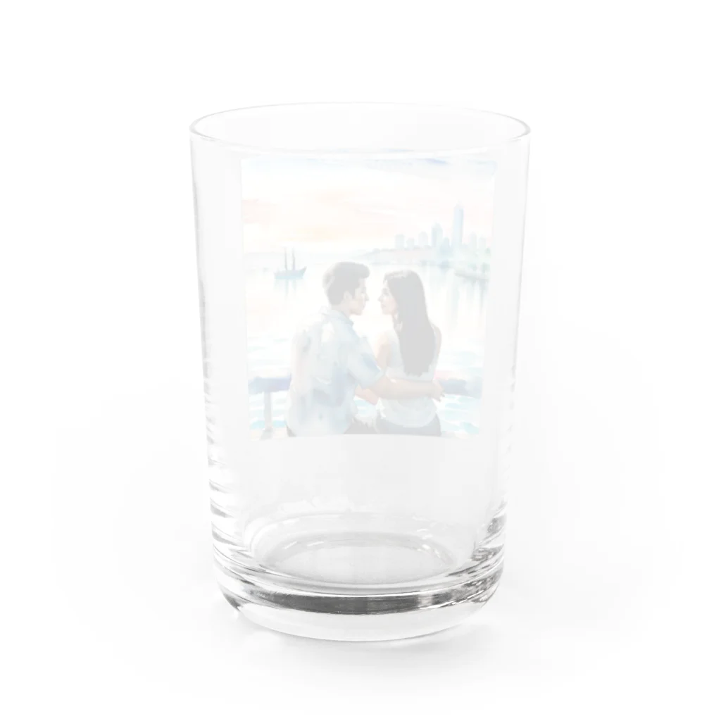 あかいはちのラブロマンスのカップル Water Glass :back