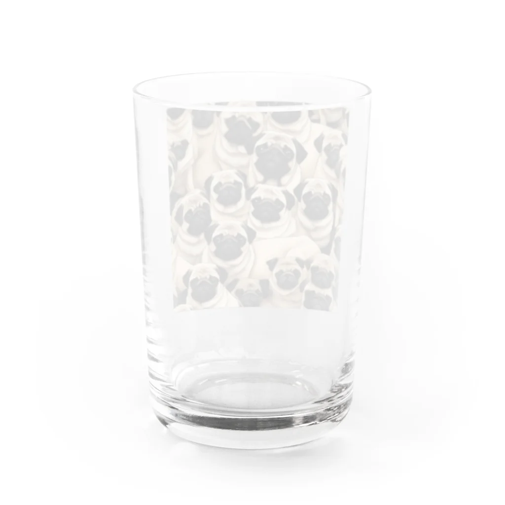 Kおばさんのパグ夫くん Water Glass :back