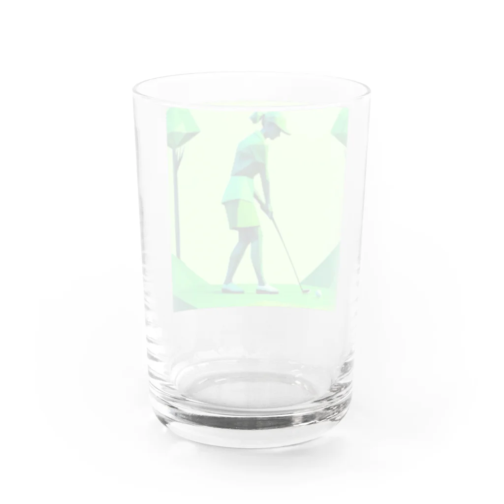 田舎老人只爺のゴルフしている美人 Water Glass :back