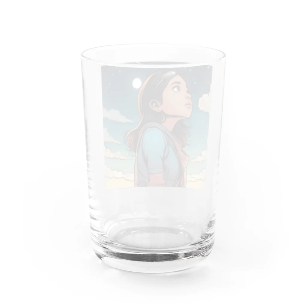 PanHanaChanのThe girl who looks at the sky Water Glass :back