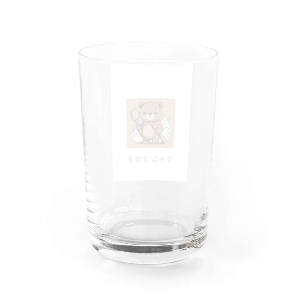 PORUPORU789の薪割りくまちゃん Water Glass :back