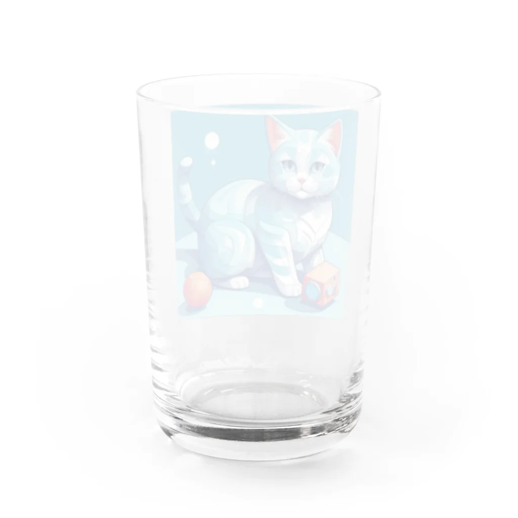 raft.weavingの狩猫ブルー Water Glass :back