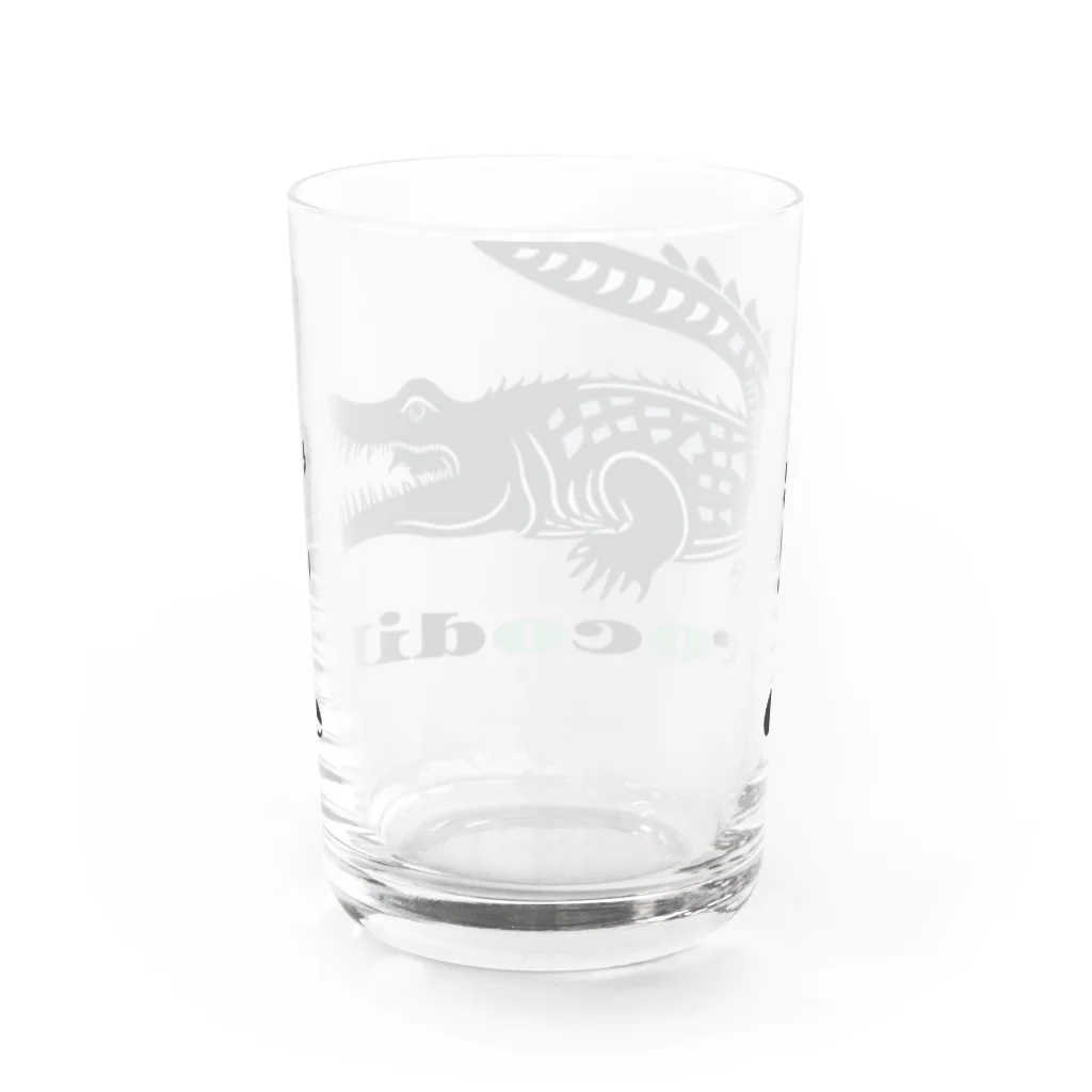 ファンシーTシャツ屋のクールでワイルドなあなたを魅了するクロコダイル Water Glass :back