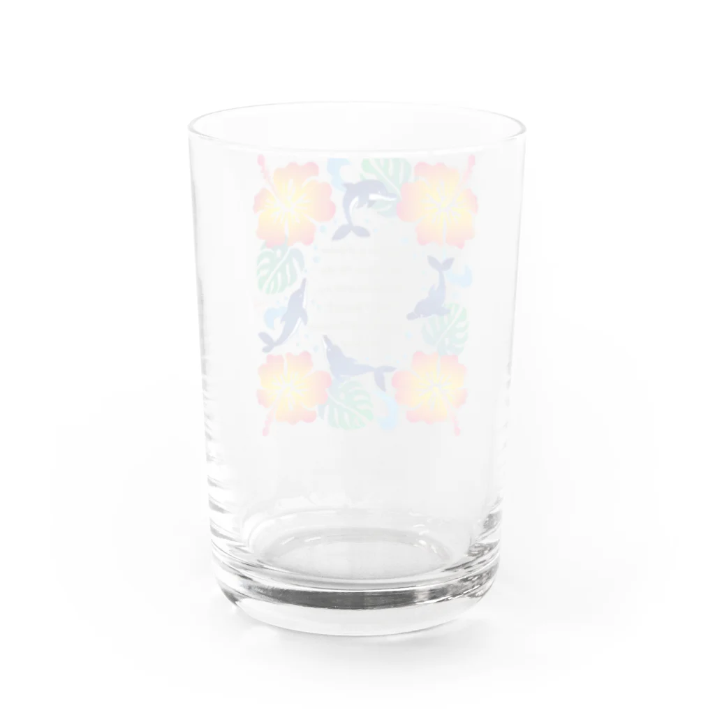 動物のいるデザインのイルカ-001-orange Water Glass :back