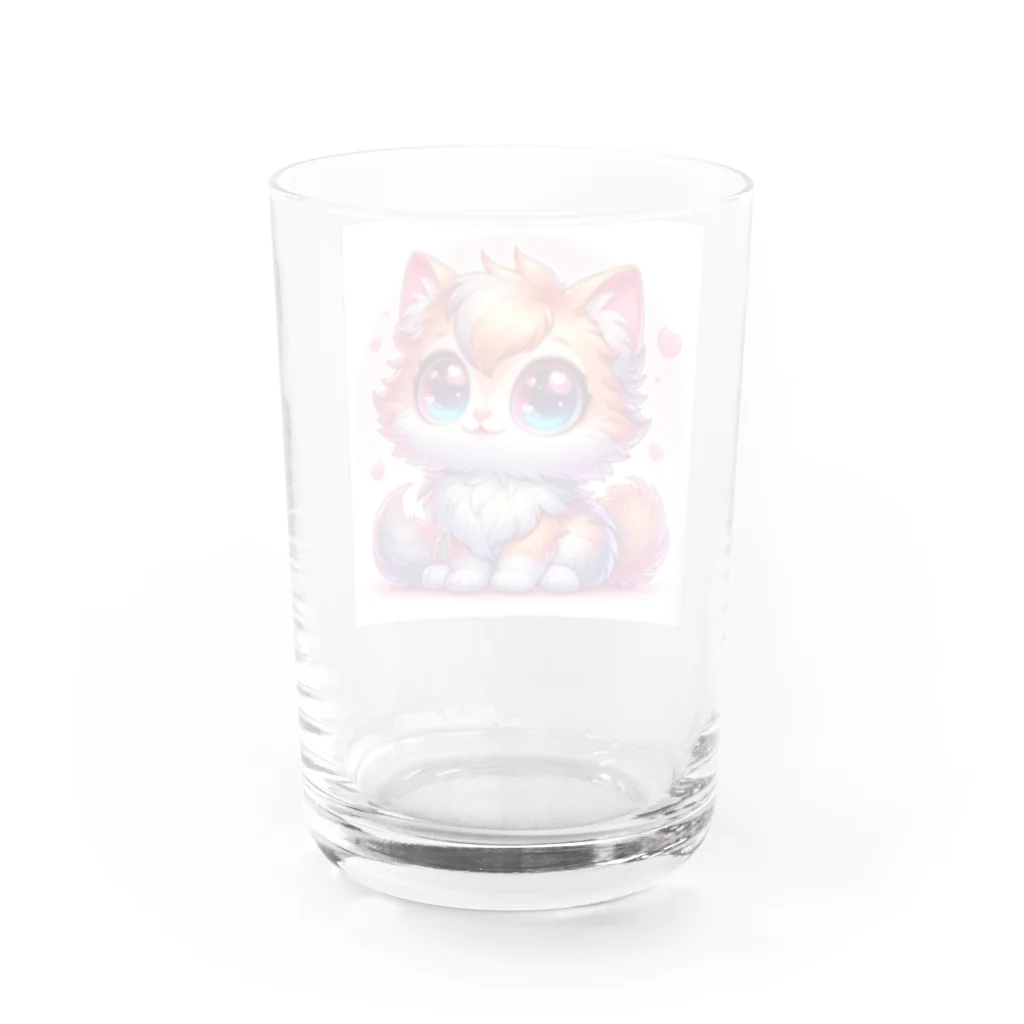 もふもふアニマルズのふわふわ大目な可愛い猫 Water Glass :back