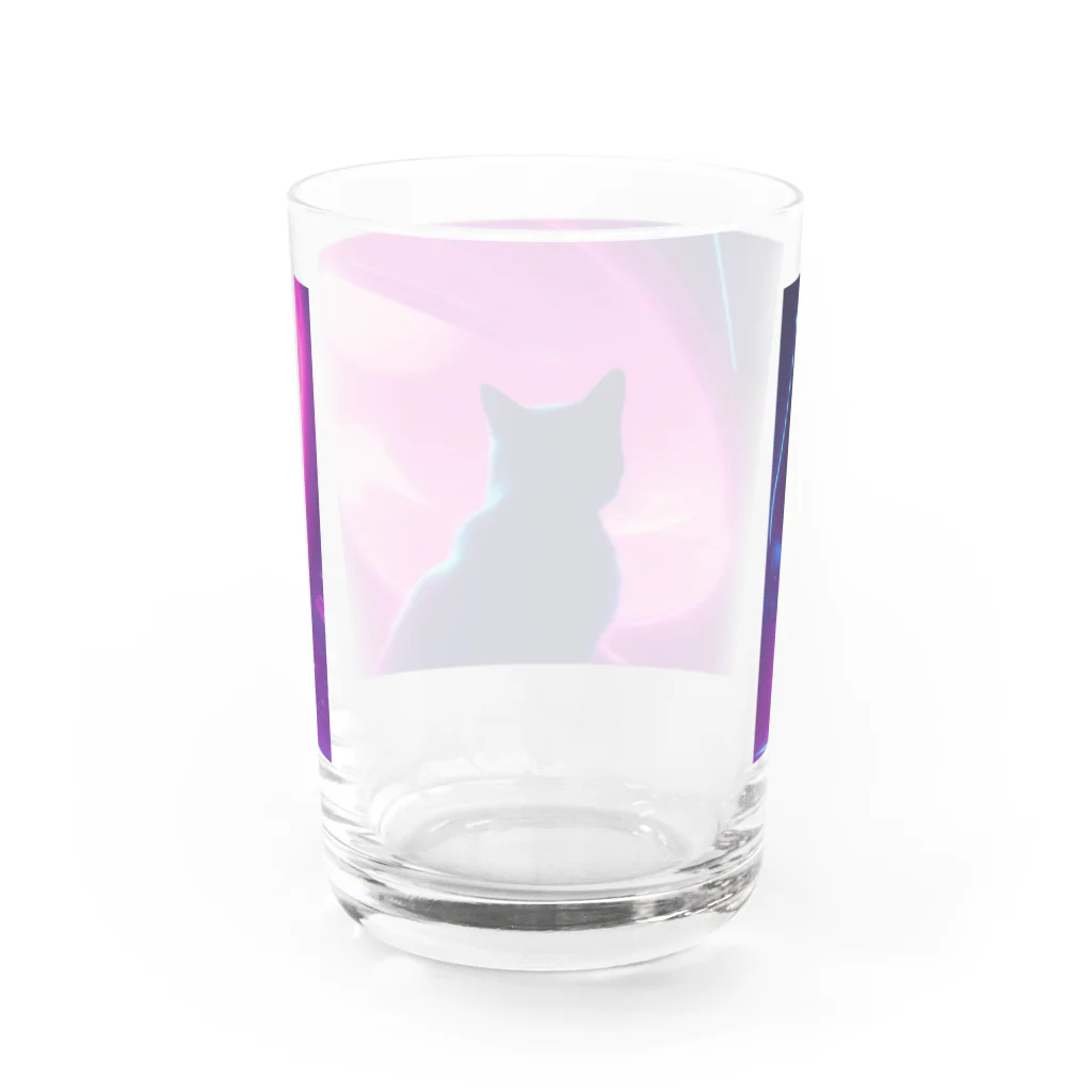 ParadigmStar　パラダイムスターの空に思いはせる猫 Water Glass :back