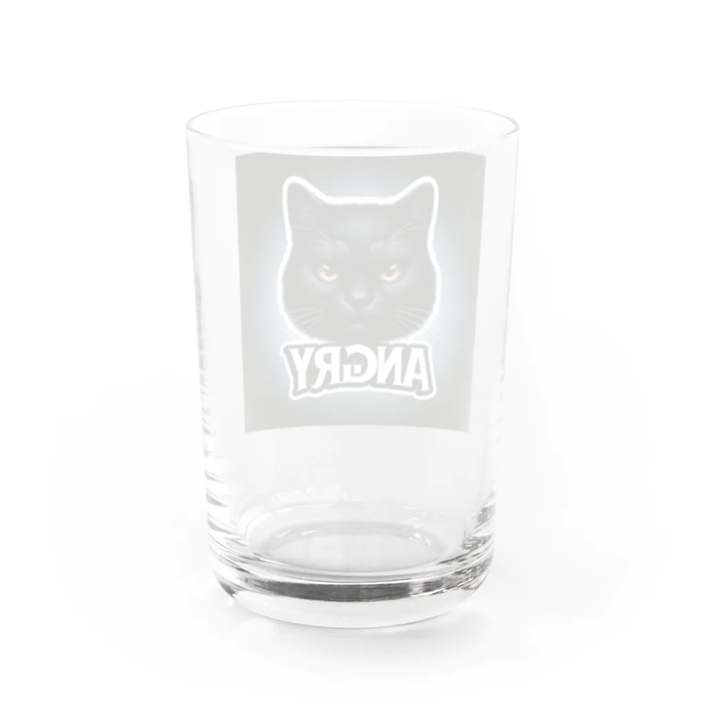 same_sharkのアングリー黒猫シリーズ Water Glass :back