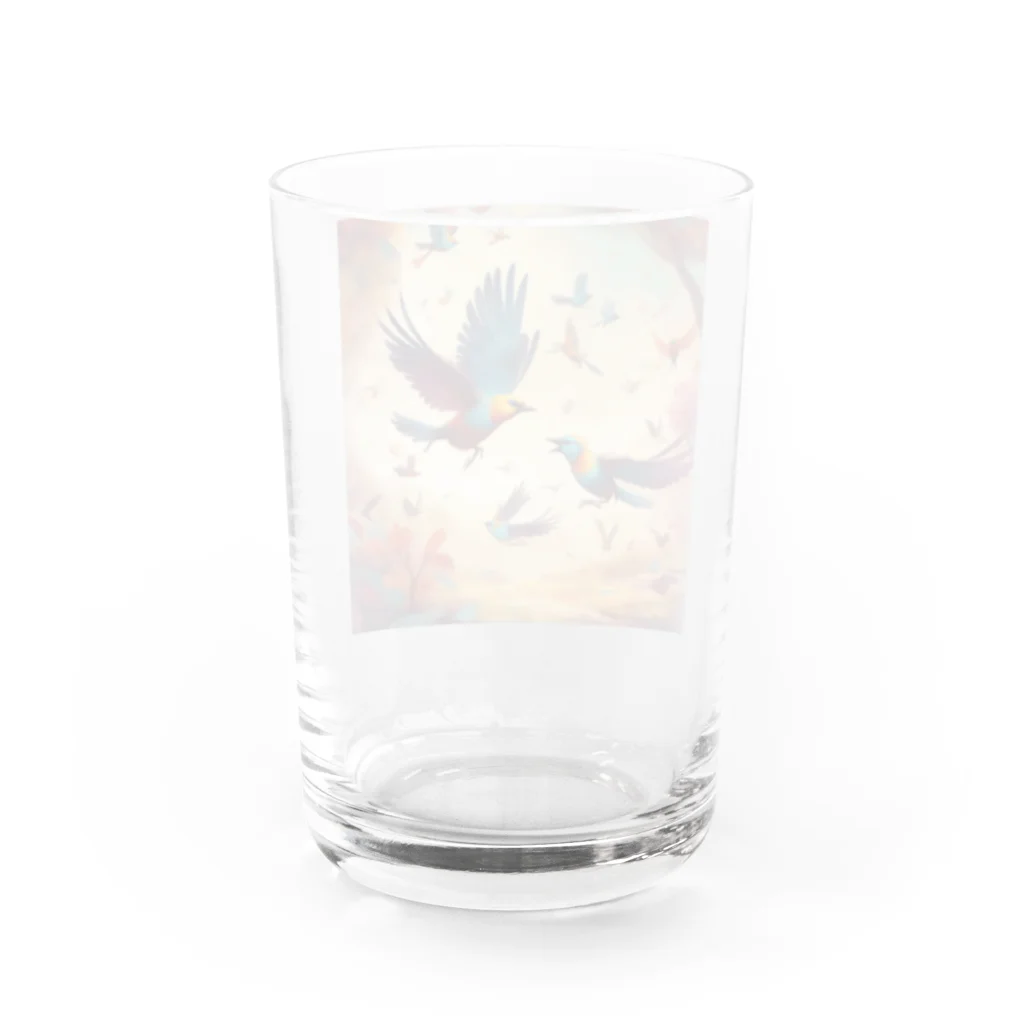 にくまるショップの賑鳥 Water Glass :back