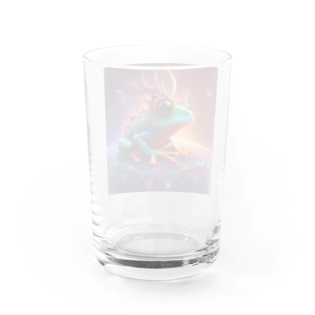 ilovefrogの宇宙の中に浮かぶベルツノガエル Water Glass :back