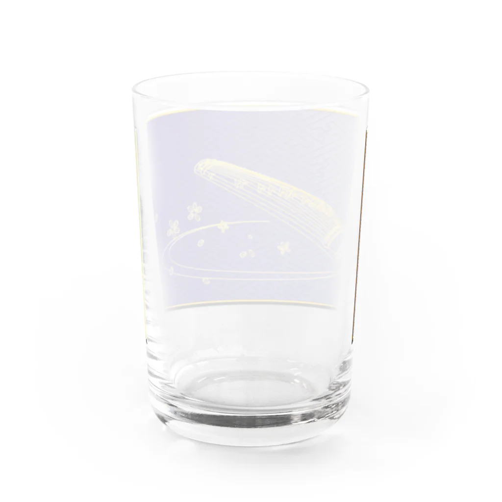 箏譜職人 織姫の箏と桜（紗綾形） Water Glass :back