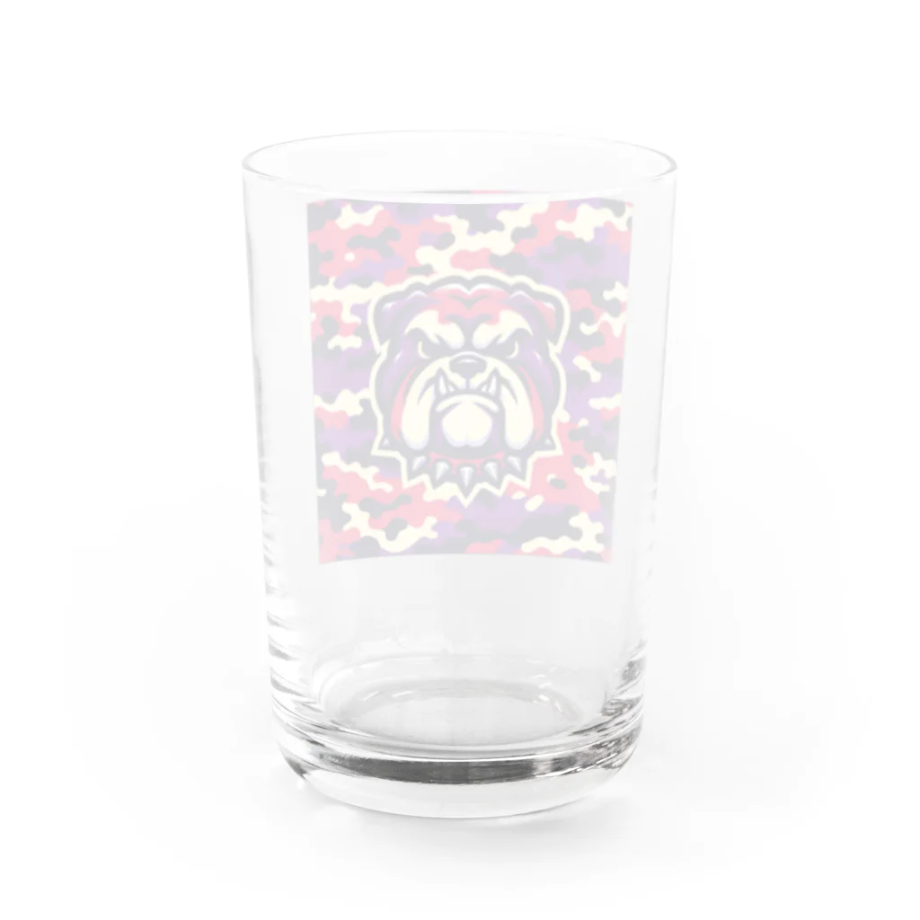 迷彩キャラクター工房の迷彩ブルドッグ Water Glass :back