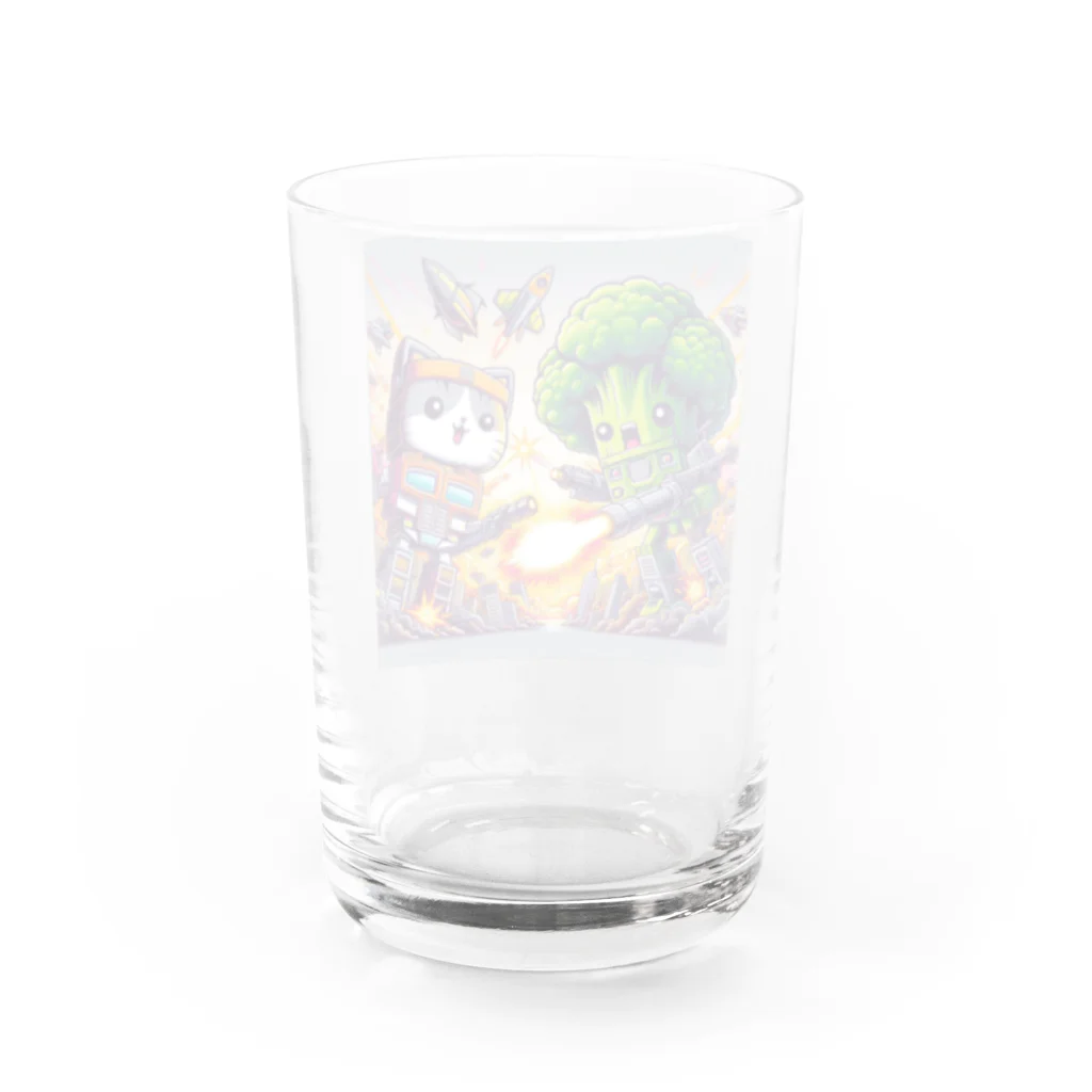 monpinのtorannsufo-mu　ぶろっこにゃん Water Glass :back