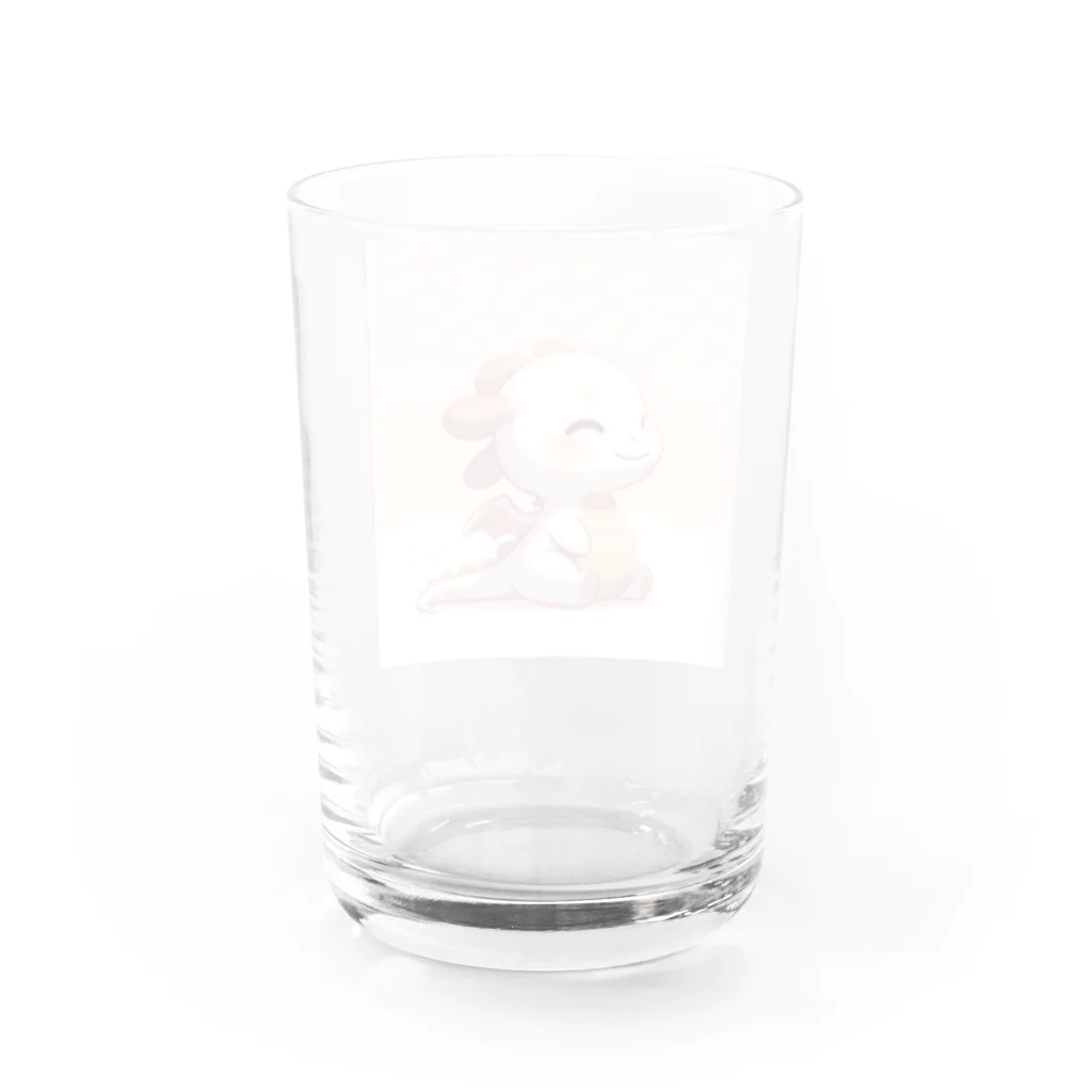 可愛らしいドラゴンのイラストグッズ店のかわいらしいドラゴン Water Glass :back