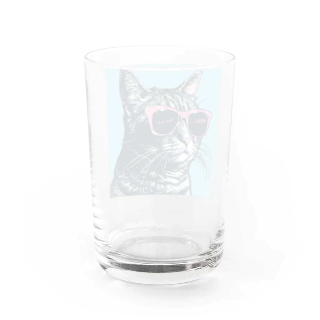 Feelin Shades Studioのクールキャットの休日 Water Glass :back