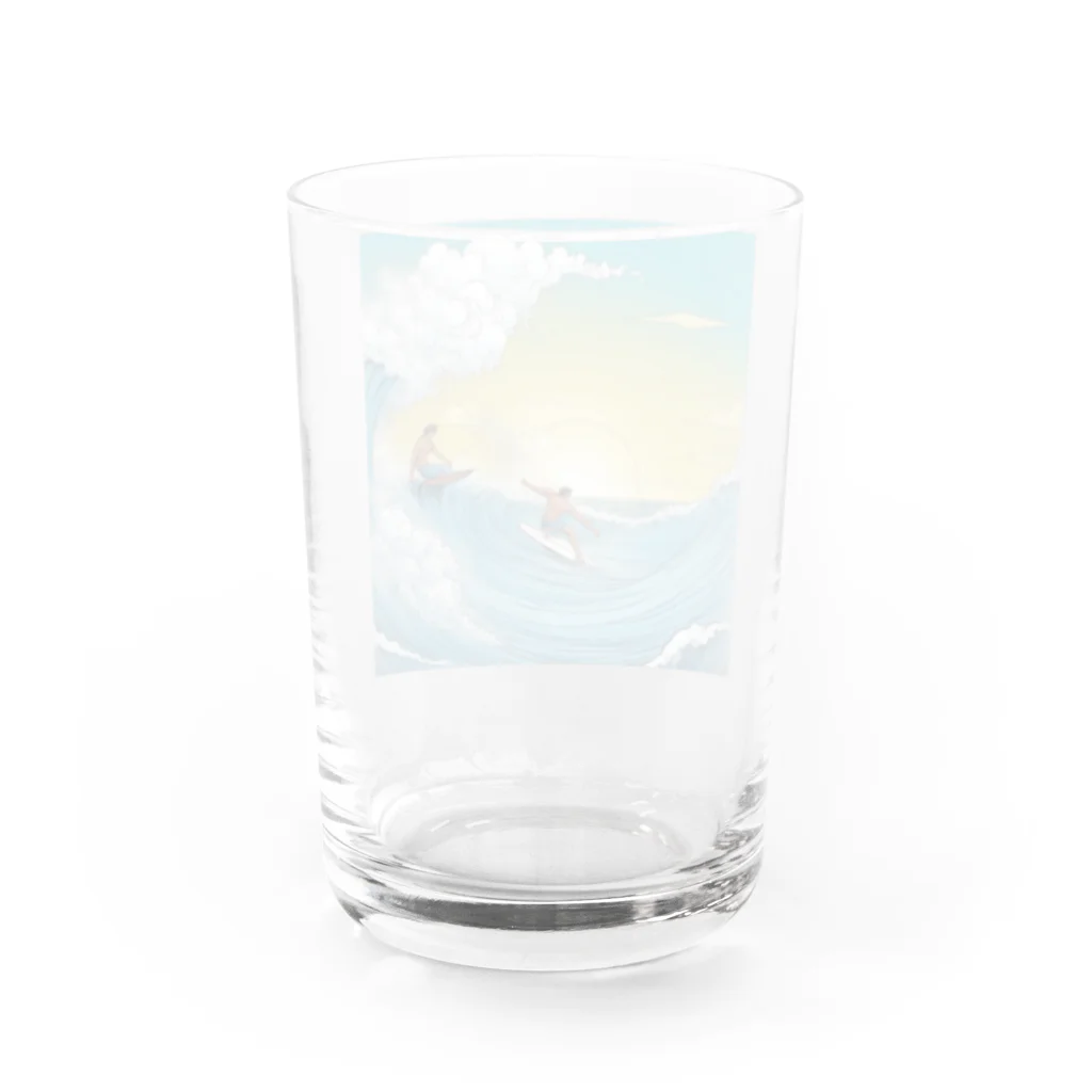 どうぶつやのハワイ　サーフィン Water Glass :back