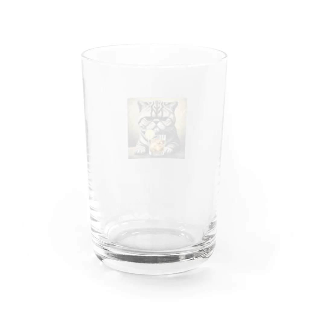 ELDADYのお疲れネコちゃんテキーラでサルー！ Water Glass :back